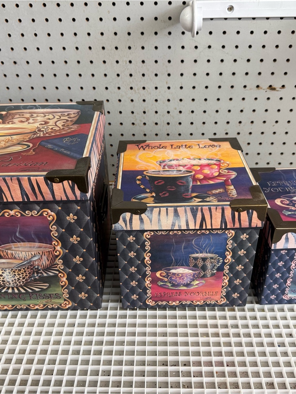 Decorative Coffee-Themed Storage Box Set - Multicolor